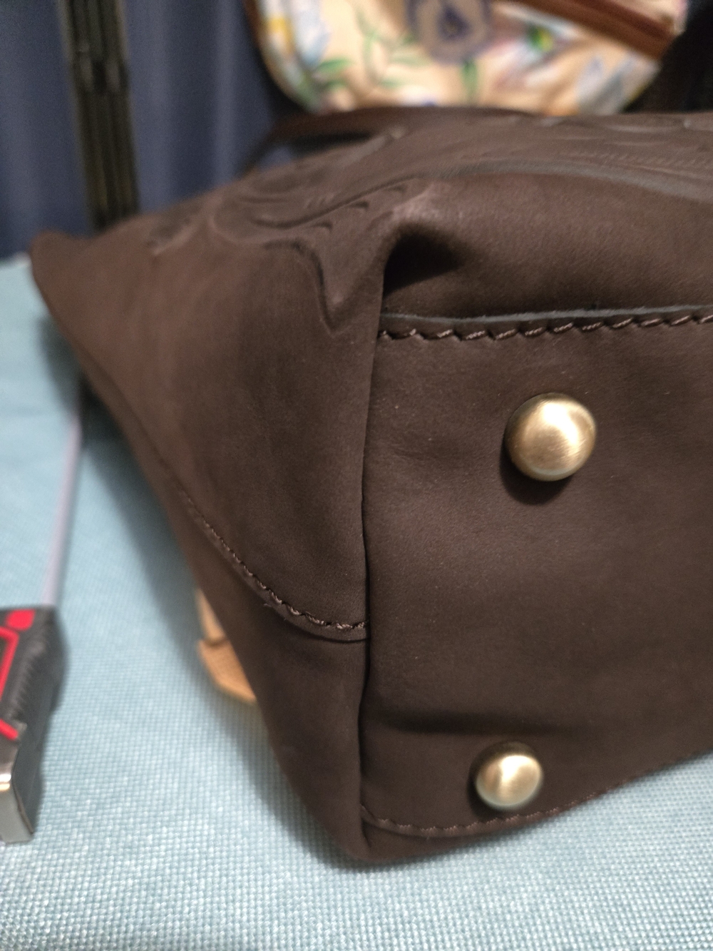 Patricia Nash Lge Rich Brown Floral Embossed Tote with Braided Accent. Rare. NWT - Picture 8 of 17